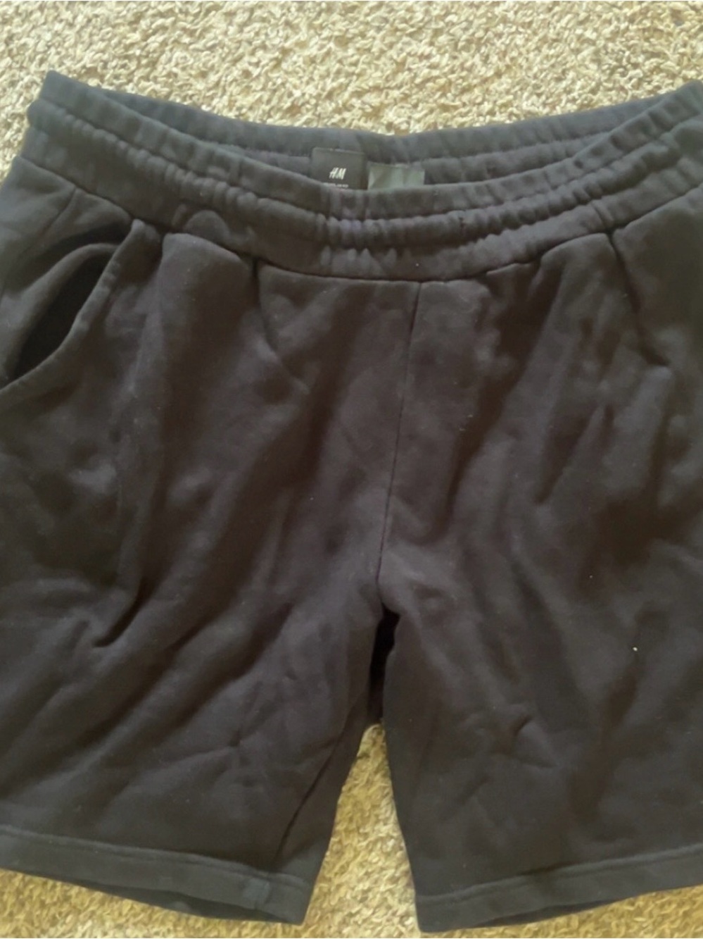 H&M Black THICK COTTON Sweat Shorts